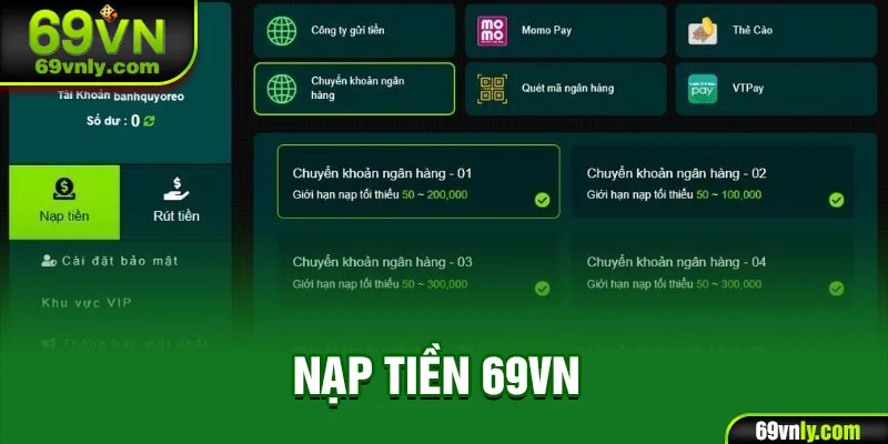 nạp tiền 69vn